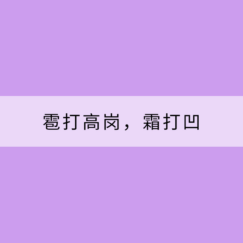 怎么解释“雹打高岗，霜打凹”？