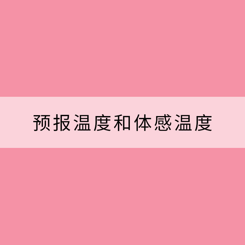 预报温度和体感温度不是一回事