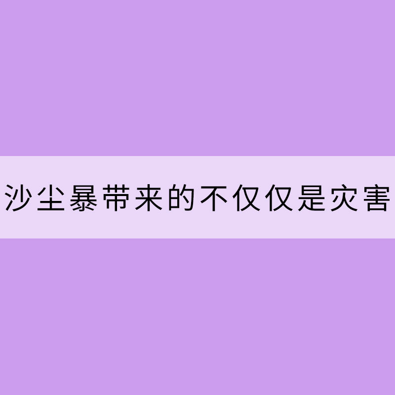 沙尘暴带来的不仅仅是灾害