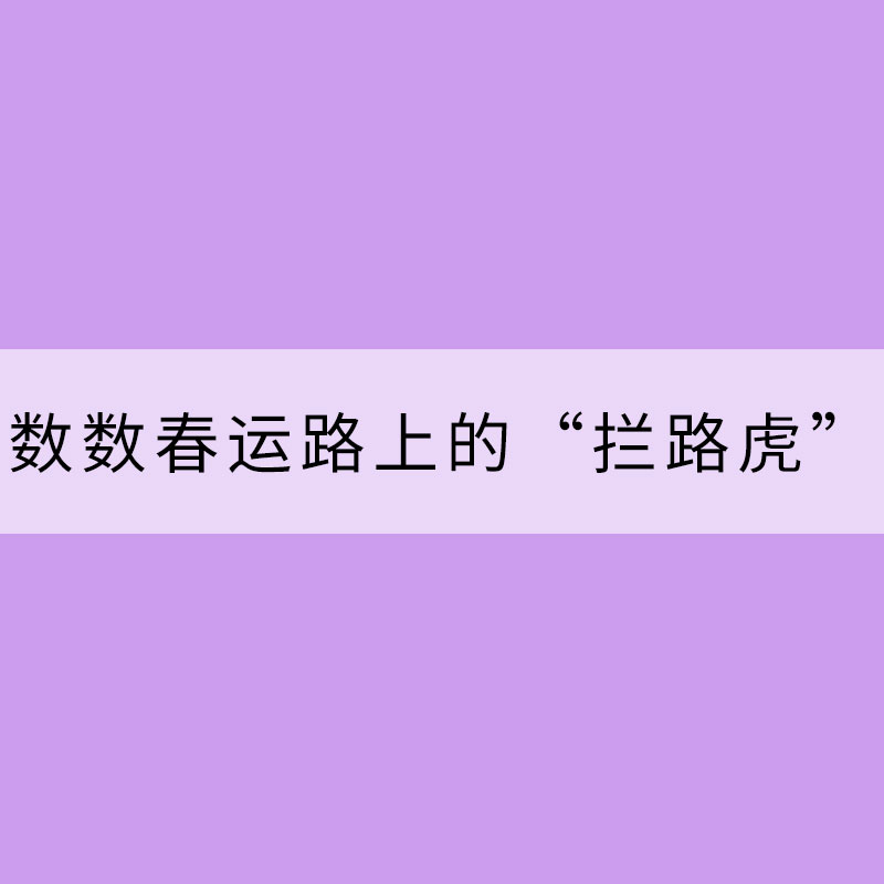 数数春运路上的“拦路虎”