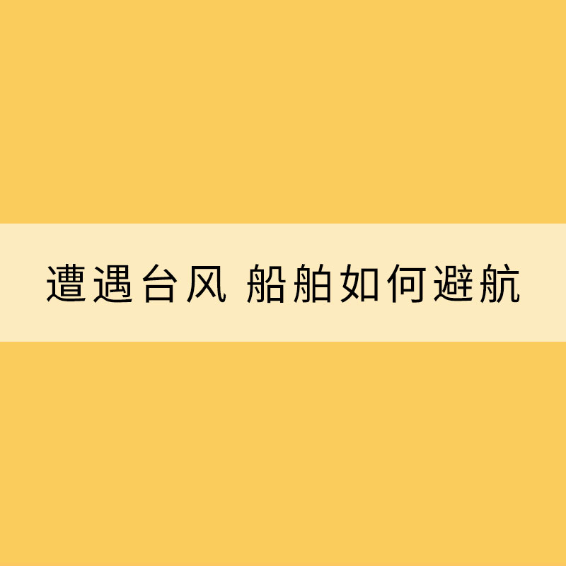 海上防台：遭遇台风 船舶如何避航？