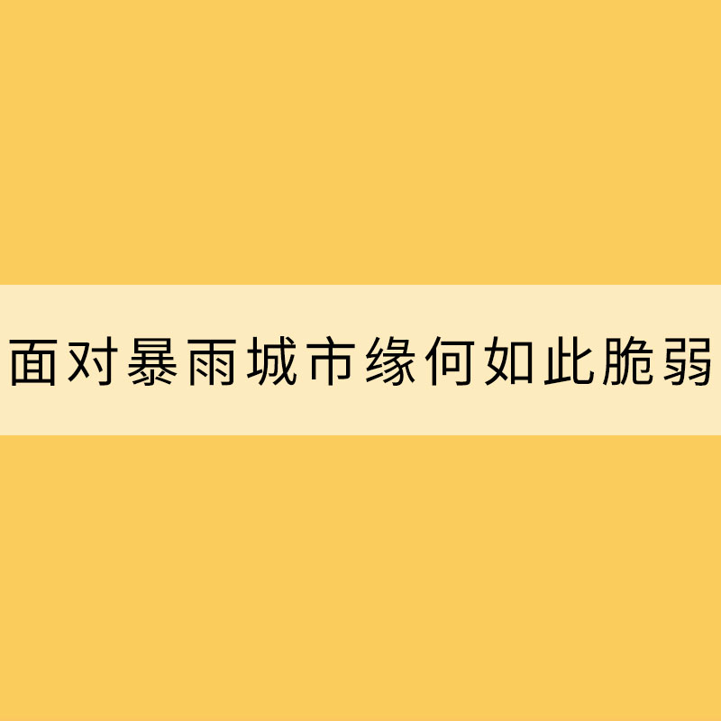 面对暴雨 城市缘何如此脆弱