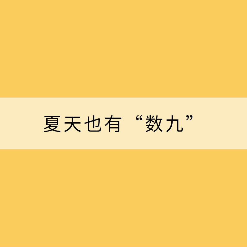 夏天也有“数九” 夏九九了解一下？